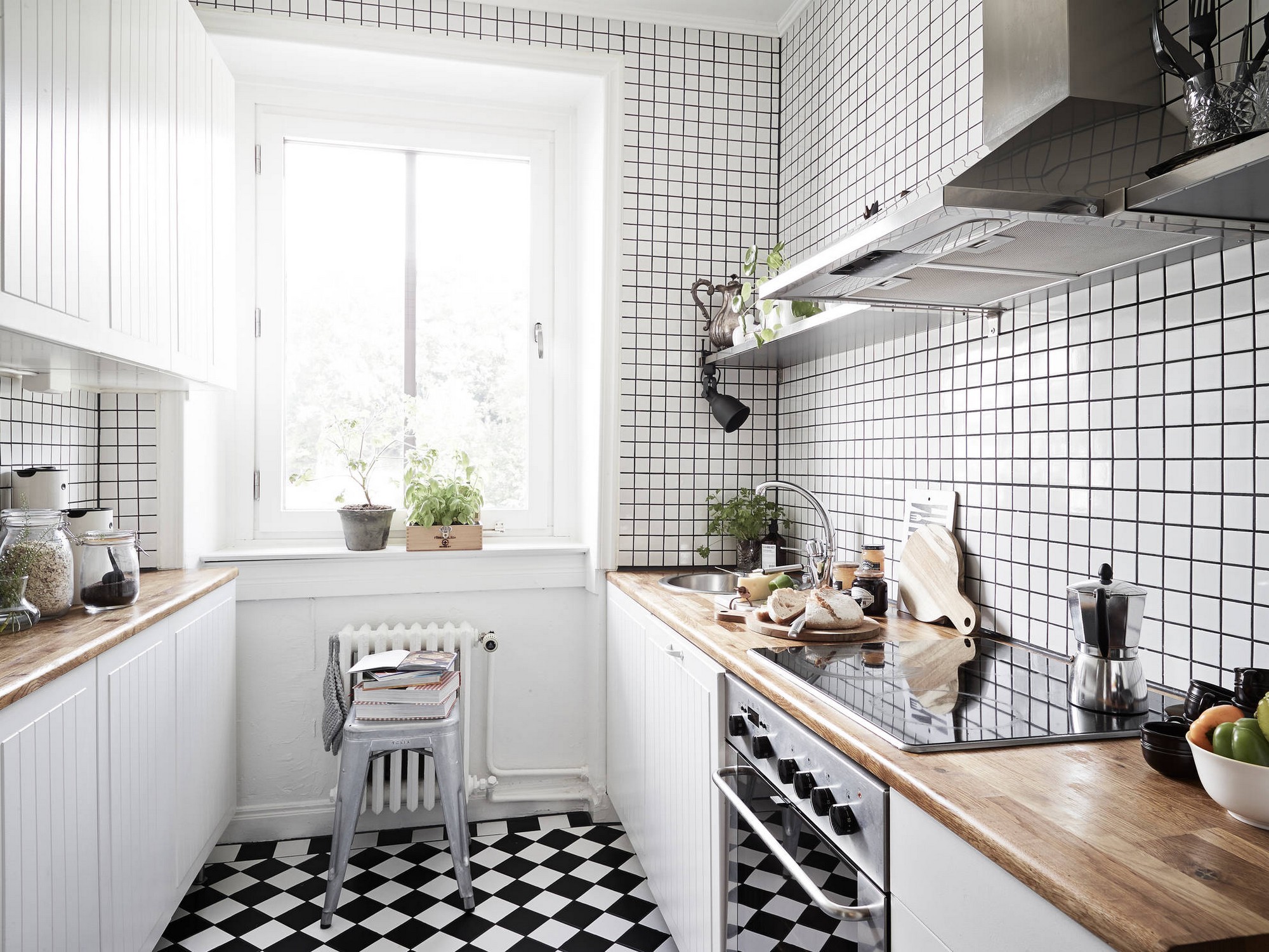 mirrored kitchen wall tiles