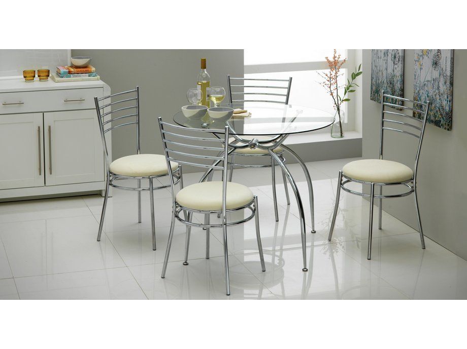 Hygiene Round Shape Space Saving Dining Table and Chair Set uk