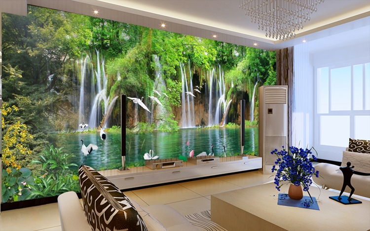 Wallpapers for Living Room Design Ideas in UK - wallpaper murals idea ...