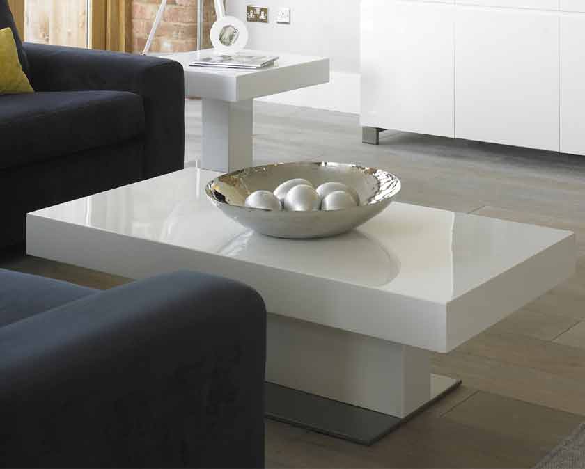 White High Gloss Coffee Table With Storage Ideas