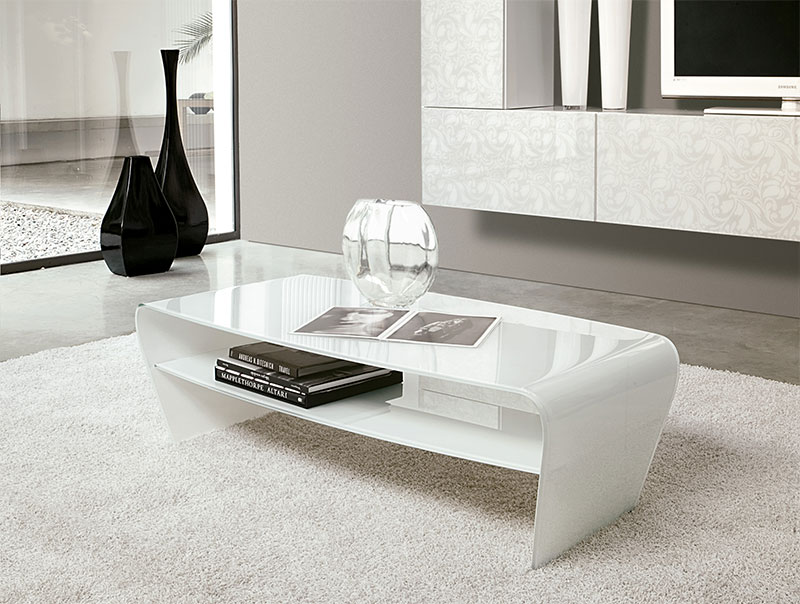 white gloss living room table