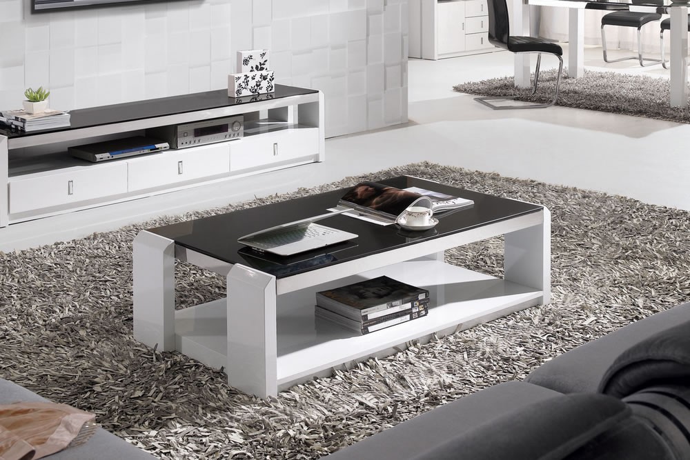 White High Gloss Coffee Table with Storage Ideas