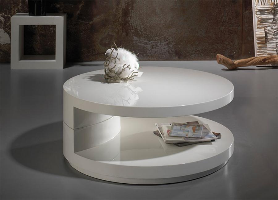 White High Gloss Coffee Table with Storage Ideas