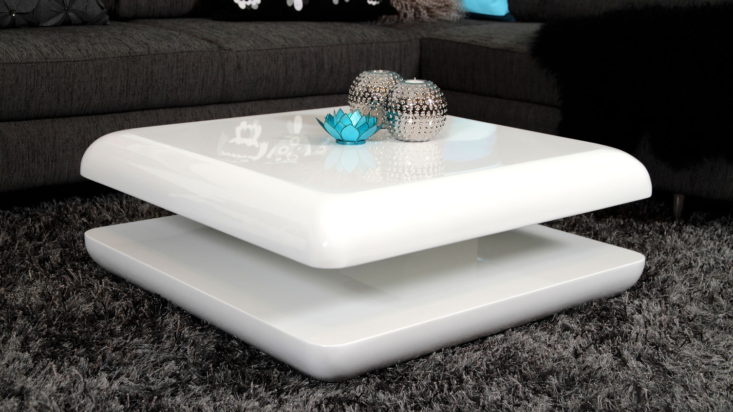 White High Gloss Coffee Table with Storage Ideas