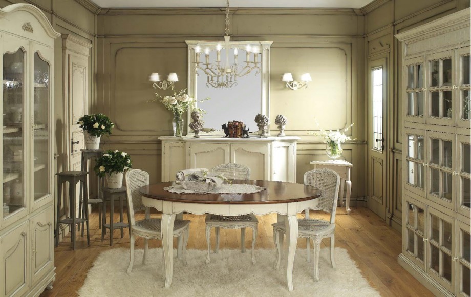 Shabby Chic Round Dining Room Table And Chairs