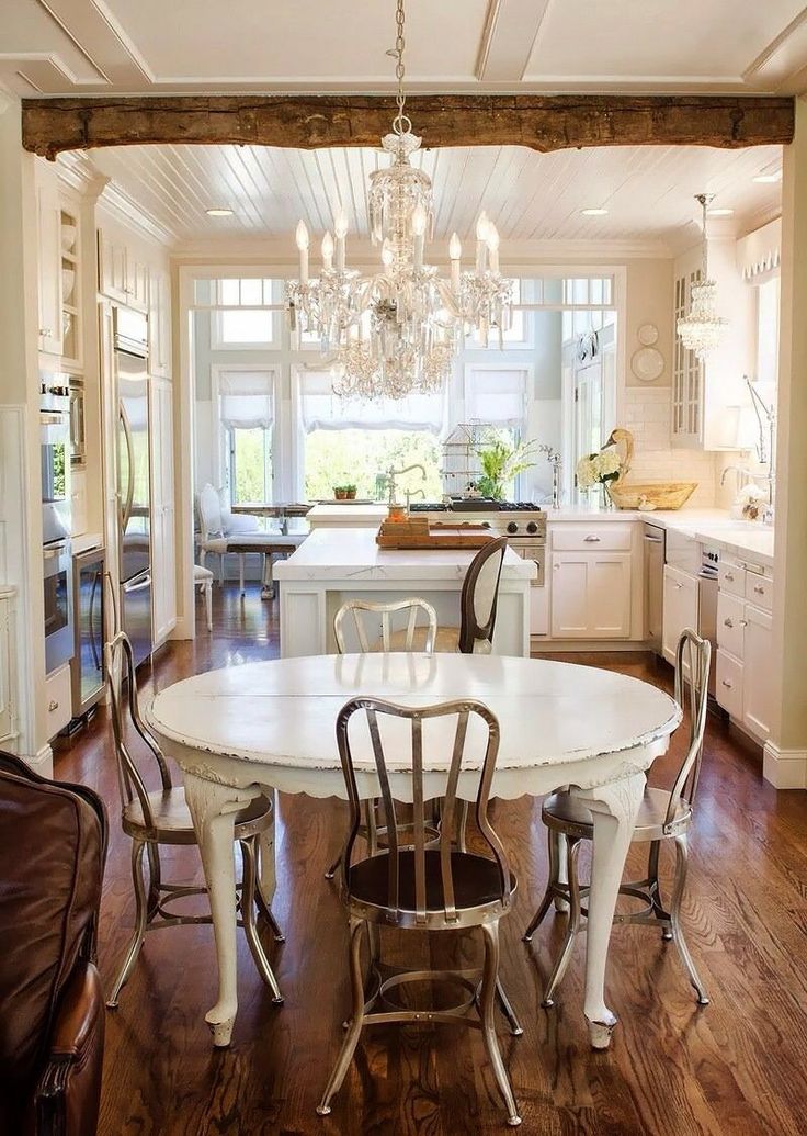 Top 50 Shabby Chic Round Dining Table and Chairs - Home Decor Ideas