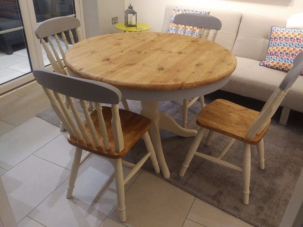 shabby chic narrow kitchen table and chair