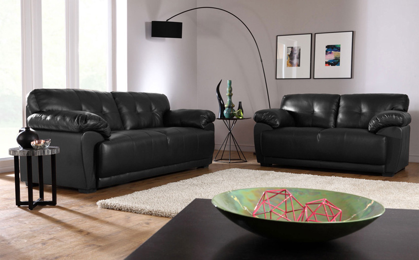 living room decorating ideas with black leather furniture