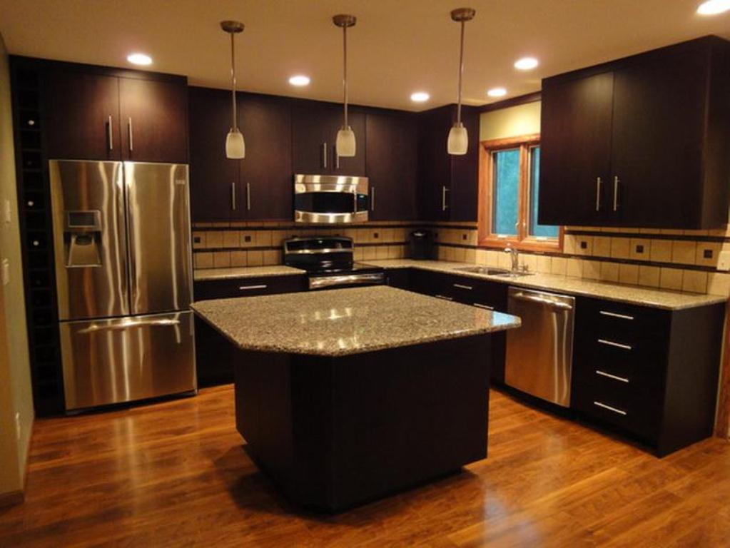 Brown-Cabinets-for-Small-Kitchen