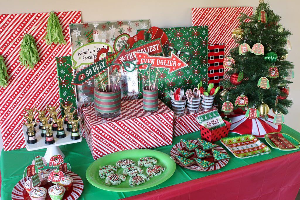 Ugly Sweater Party Decorations Dessert Table