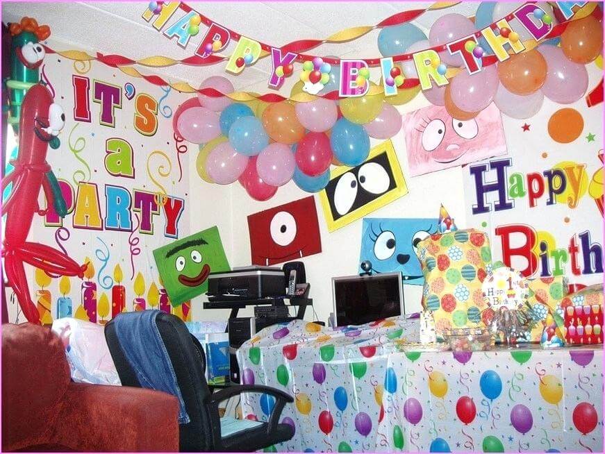 birthday decoration at home wall