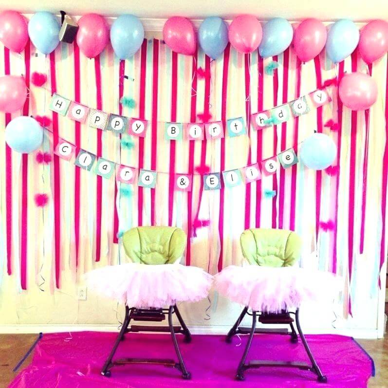 birthday decoration at home with balloons