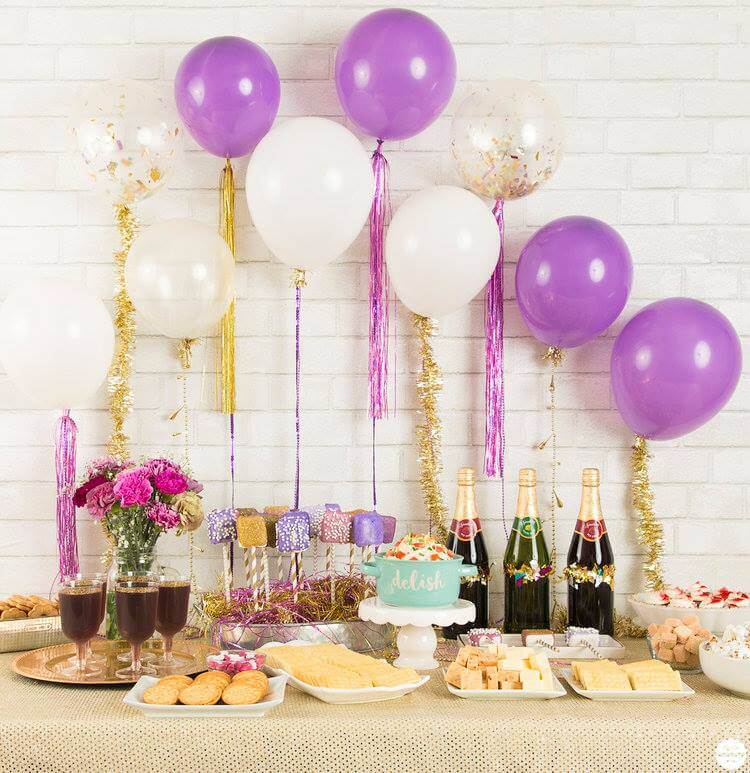 purple and gold new year party ideas