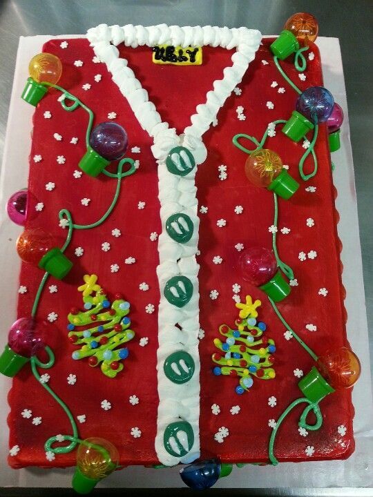 ugly christmas sweater cake decor ideas