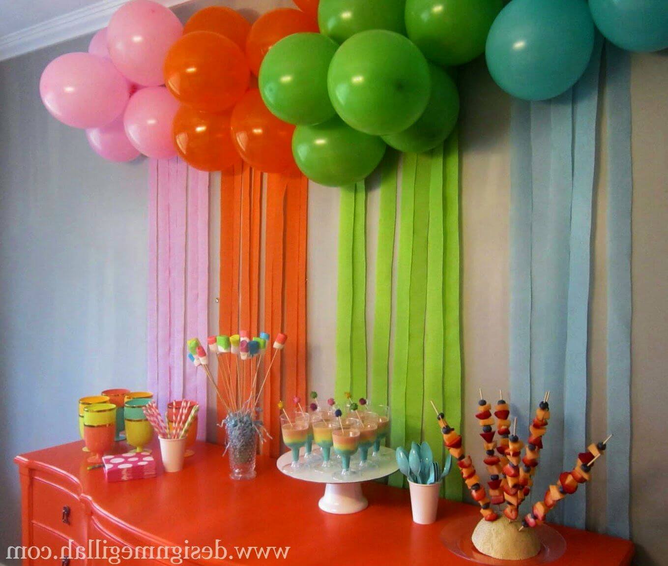 Balloon Decoration Homemade Simple Birthday Wall Decoration At Home