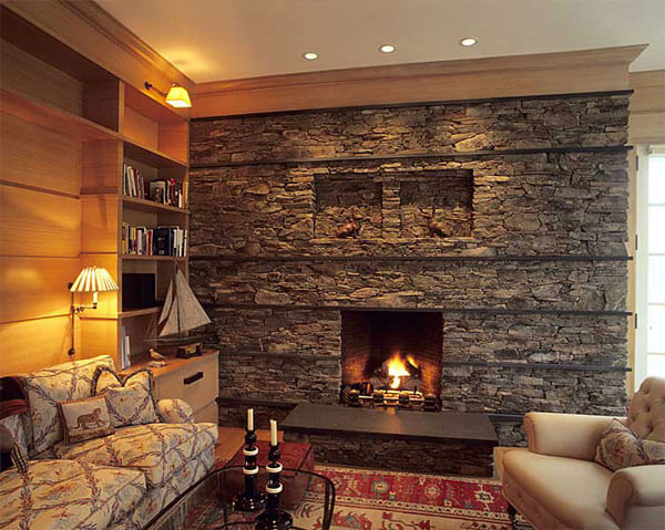 modern fireplace