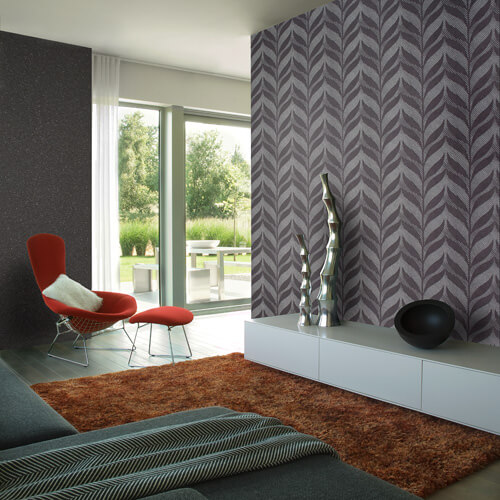 contemporary wallpaper living room
