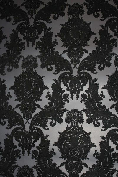 white flocked wallpaper