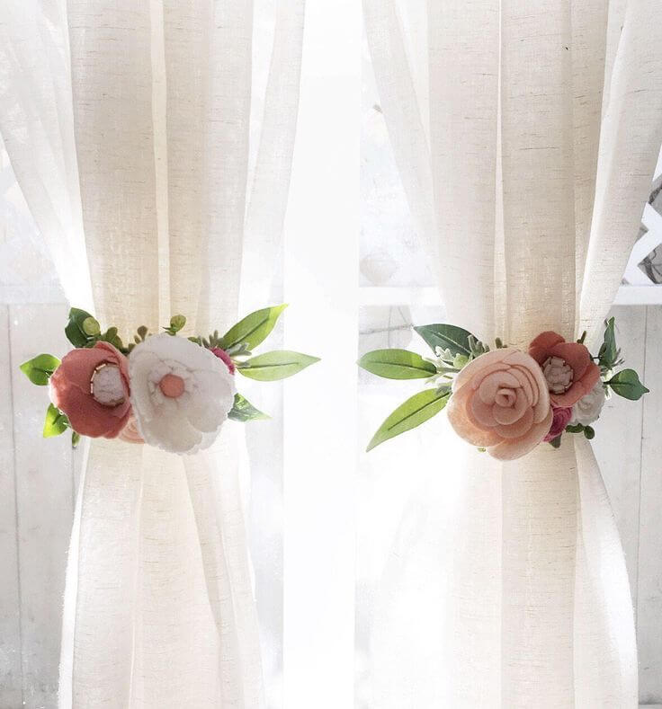 Floral Curtain Tie Backs