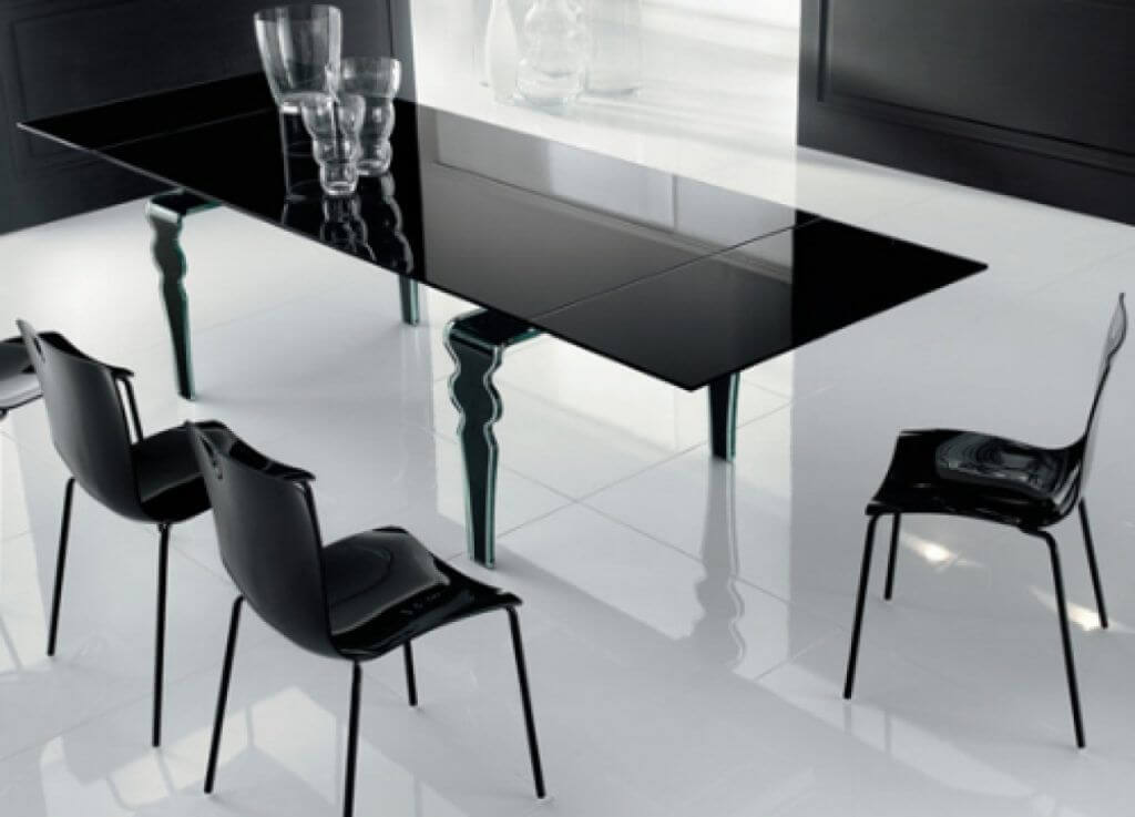 Black Glass Dining Table