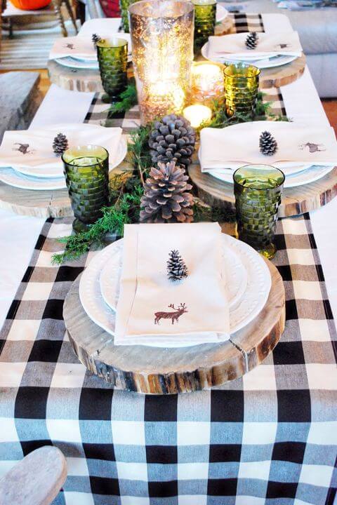 blue silver white christmas table decorations