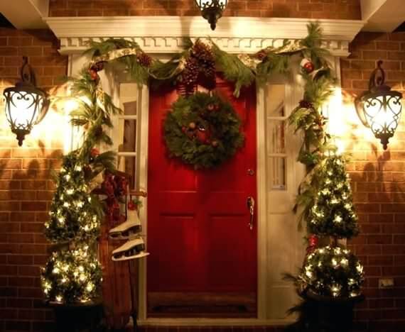 front door christmas decorations ideas
