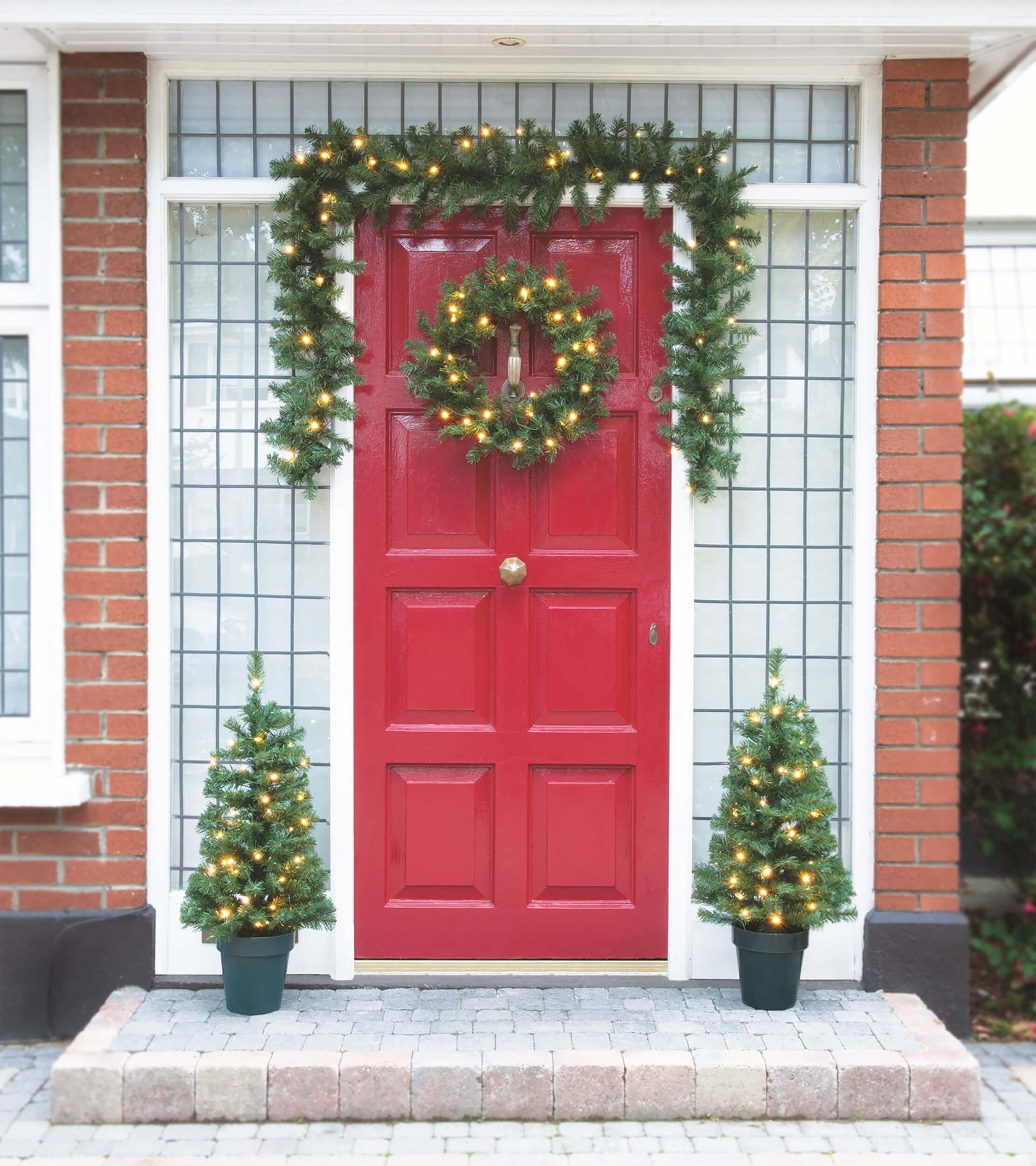 front door garland christmas decoration