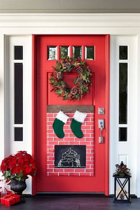 outdoor christmas front door decorations