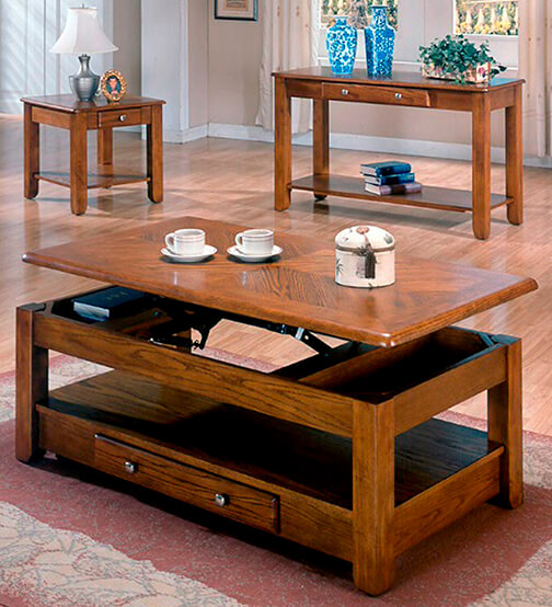 Alpine Furniture Coffee Table With Lift Top Storage