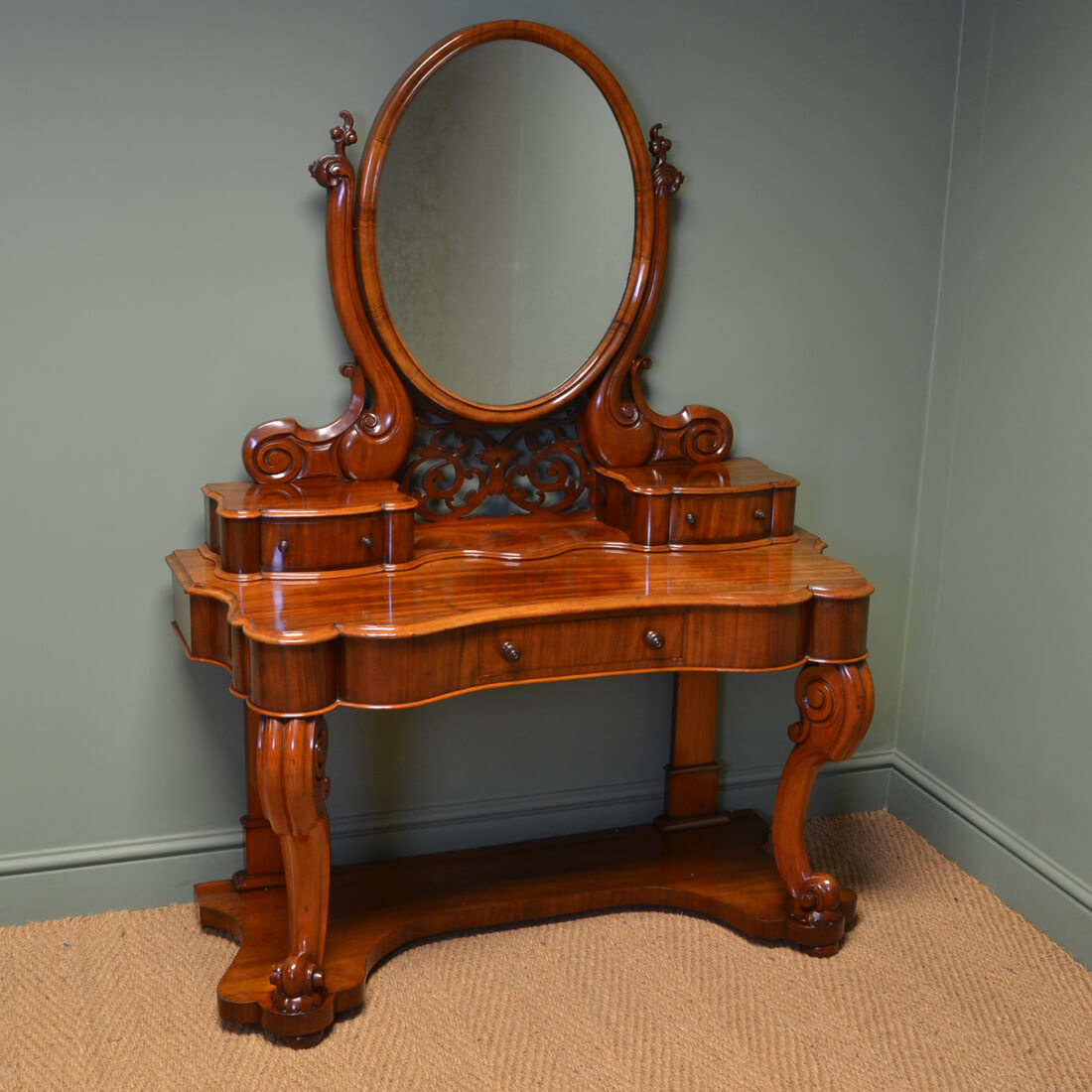 Antique Oak Dressing Table Mirror