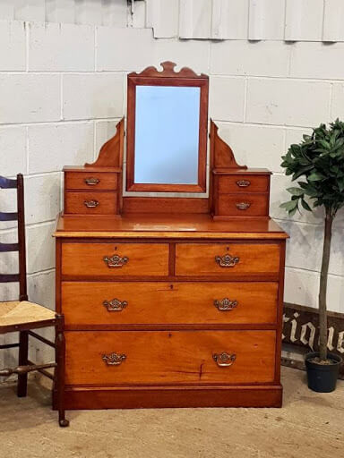 Antique Pine Dressing Table Mirror