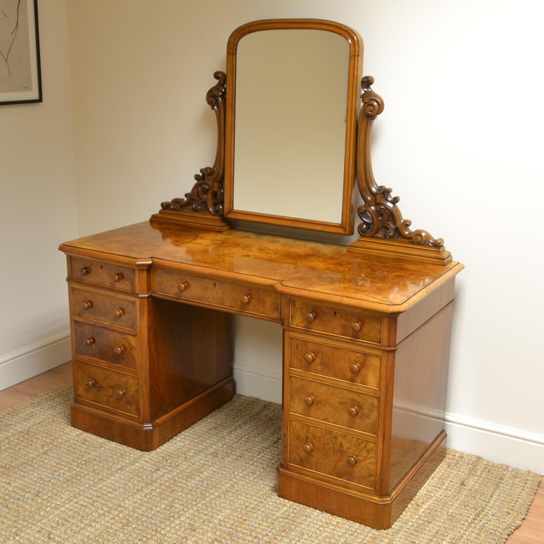 Antique Style Dressing Table And Stool