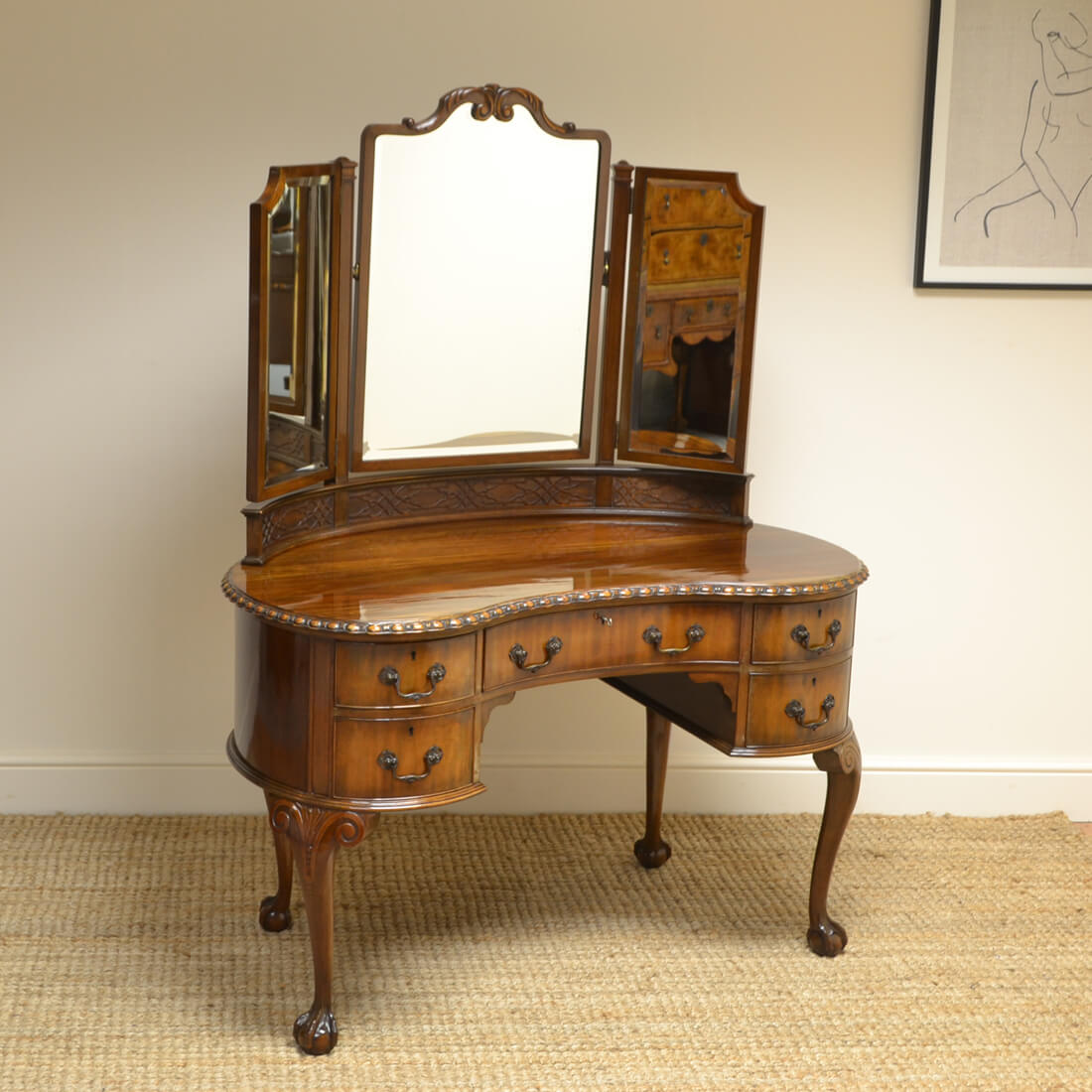 Antique Style White Dressing Table