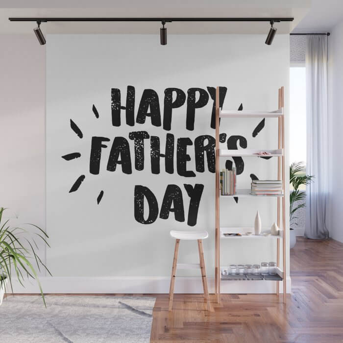 Happy Fathers Day Fun Bold Text Wall Murals
