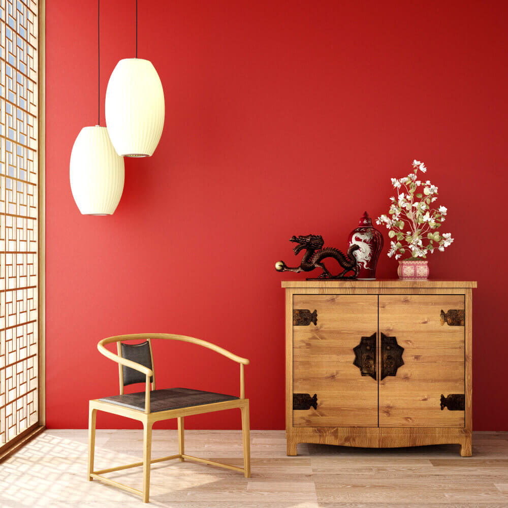 Living Room Wall Red Decor Ideas