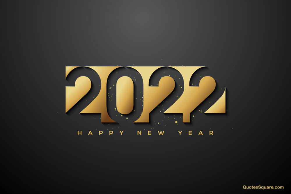 Happy New Year 2022 Black Background