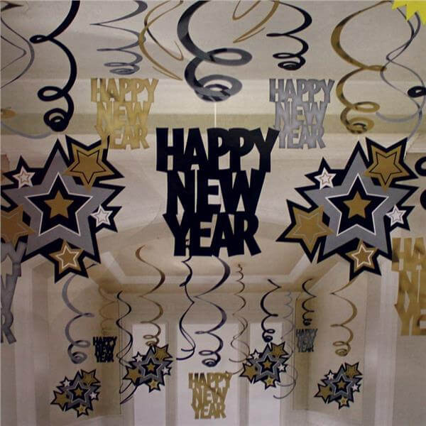 Black And Gold New Years Eve Decorations