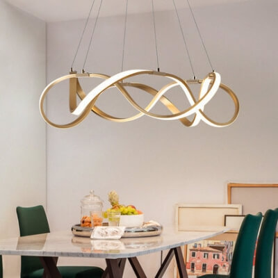 Room Decorative Lights Polished Brass Twist Led Pendant Light 33 83 152w Ultra Modern Multi Ring Chaos Led Chandelier Led Warm White Neutral Light 1539748930763