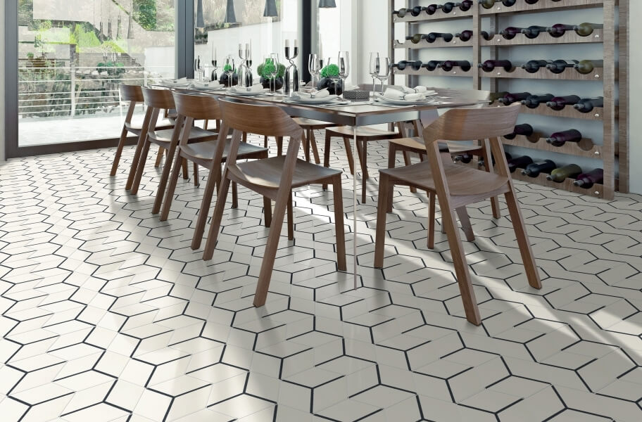 Black And White Tile Floor Kitchen