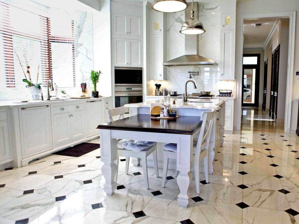 30 Best Black and White Tile Floor Kitchen Ides