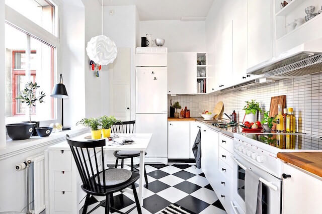 Black And White Kitchen Tile Floor