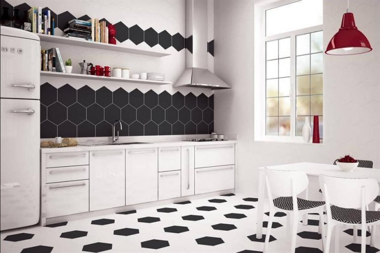 30 Best Black and White Tile Floor Kitchen Ides