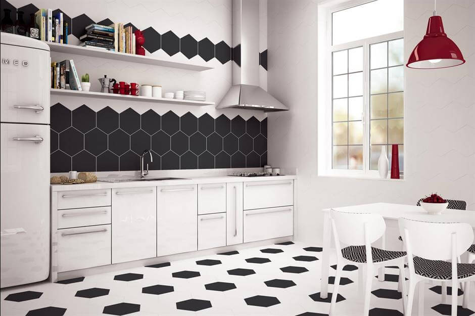 Black And White Tile Floor Kitchen Ideas