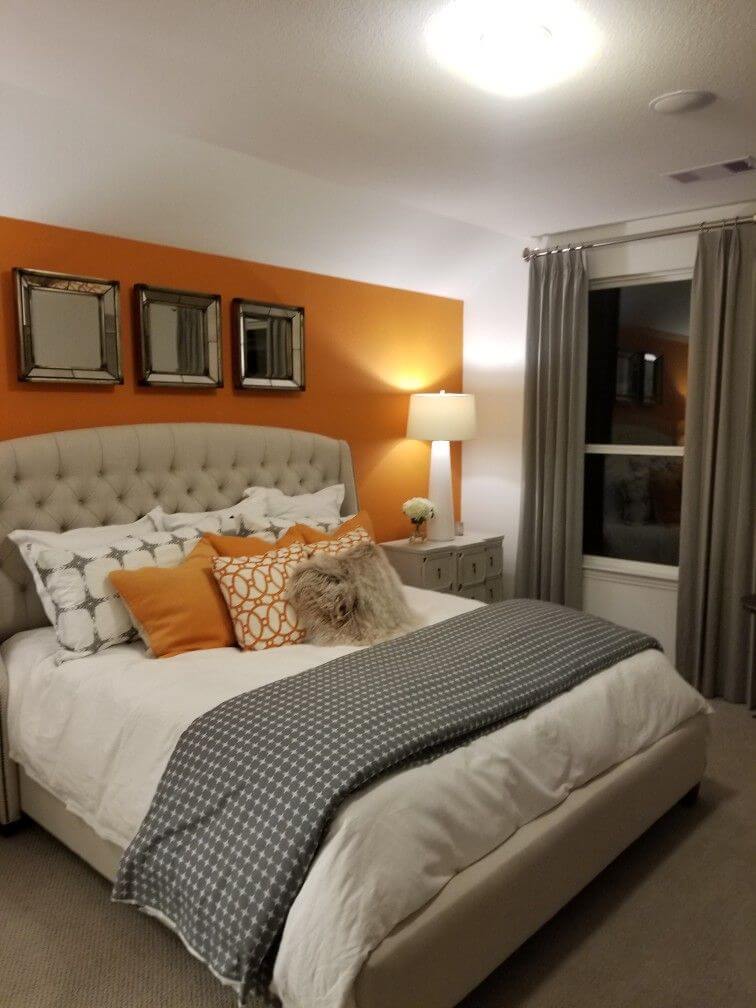 Grey And Orange Bedroom Ideas