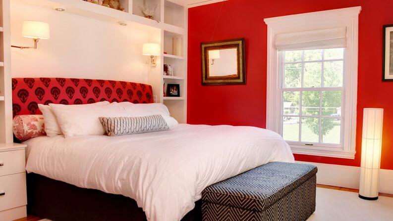 Red Walls Bedroom Design