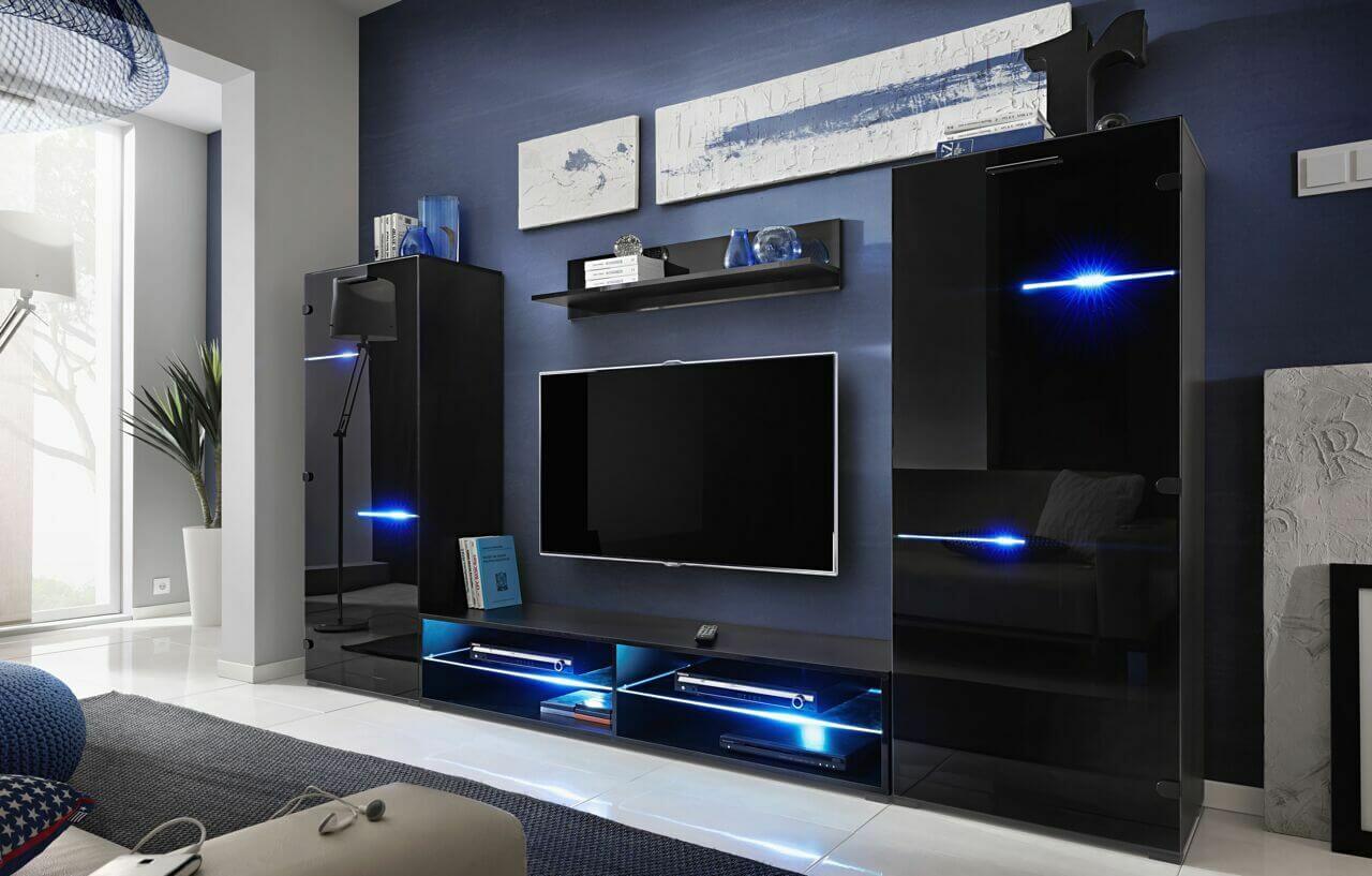 Amazing Black Wall Units For Living Room
