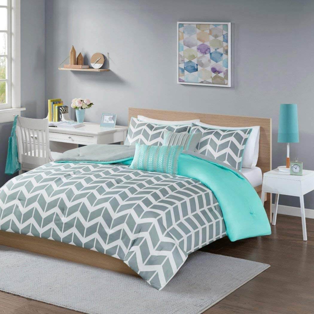 Bedroom Teal And Grey