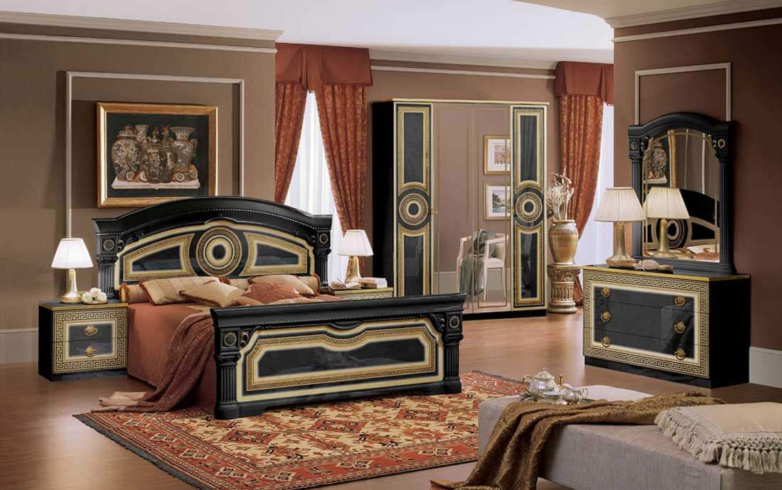 Black And Gold Bedroom Set