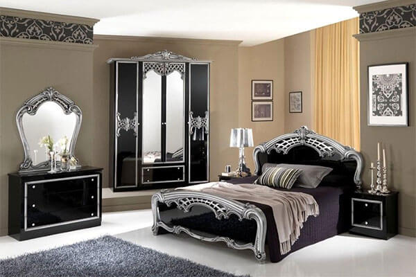 Black And Grey Bedroom Set