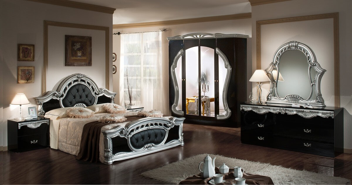 Black And Silver Bedroom Set